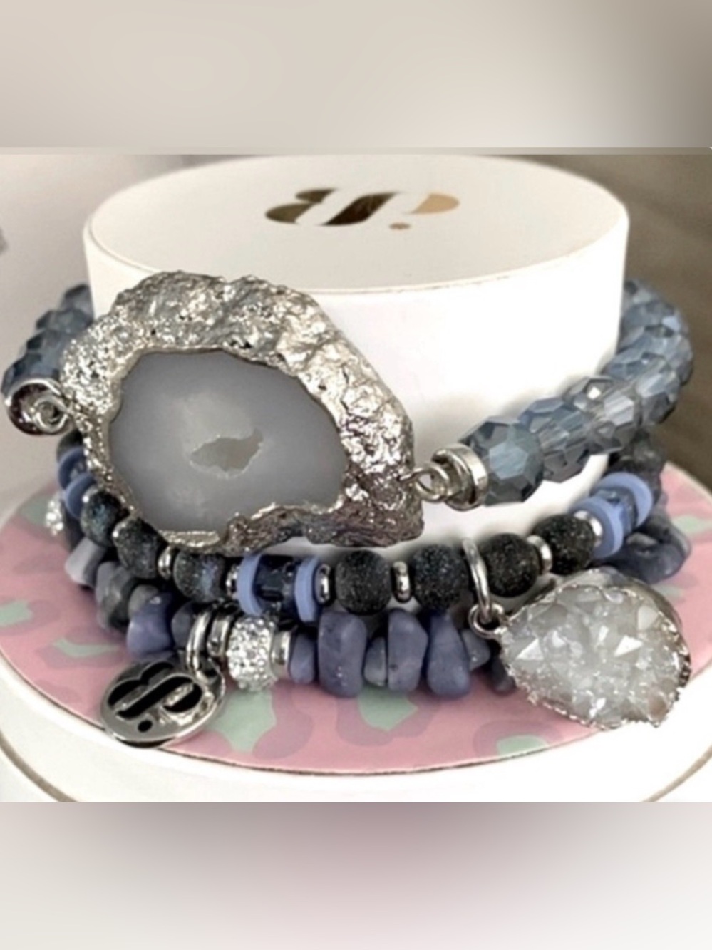 💙BP Denim Druzy Nights Stack Bracelets
